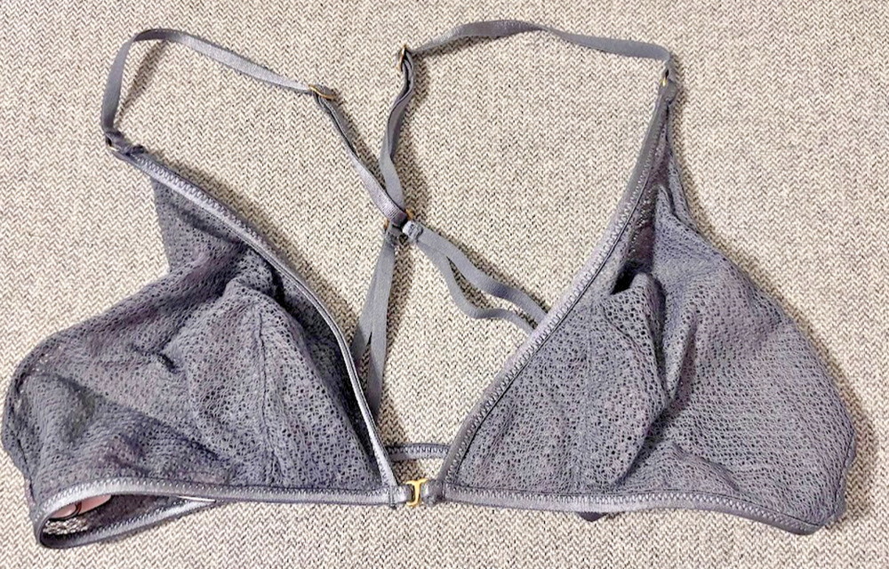 Victoria's Secret Gray Front Close Starburst Strappy Back Bralette Size S Small